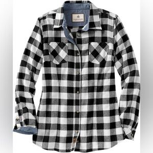 LEGENDARY WHITETAILS Women's Cottage Escape Flannel White buffalo check MED